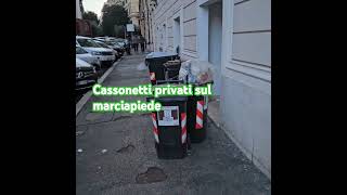 Cassonetti privati che occupano il marciapiede [upl. by Ordnassela824]