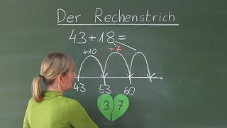 Rechenstrich bis 100 mit verliebten Zahlen  MatheAberKlar  Erklärvideo  2 und 3 Klasse [upl. by Attaynik]