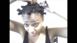 Bantu Knots on Natural Medium Length Hair [upl. by Ricca]