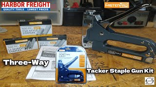 Harbor Freight ThreeWay Tacker Staple Gun Kit by FASTENPRO [upl. by Lana]