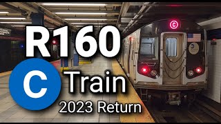 Rare R160 C train at Canal St  2023 [upl. by Nnyladnarb203]