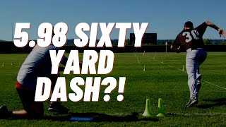 PRO PLAYER RUNS 598 SIXTY YARD DASH World Record Time [upl. by Udell]