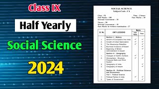 Class IX Half Yearly 2024 Social Science Syllabus SEBA boardclass9 sebahalfyearlyexamsyllabus [upl. by Tychon]