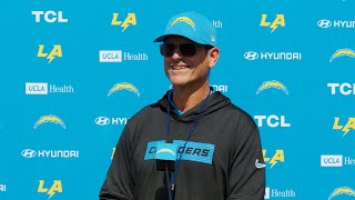 Jim Harbaugh On Herbert Update vs Steelers  LA Chargers [upl. by Graehl608]