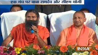 UP CM Yogi Adityanath and Yoga Guru Baba Ramdev addresses conference over Yog Mahotsav [upl. by Aisemaj345]