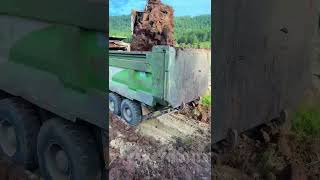 Excavators Load Soil Onto Trucks excavator truck soil [upl. by Melnick385]