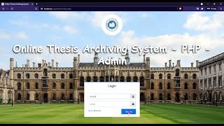 Online Thesis Archiving System using PHP DEMO [upl. by Brena]