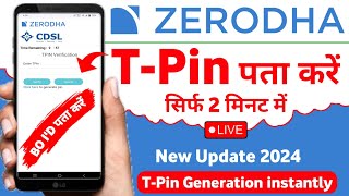 zerodha tpin generate kaise kare  zerodha tpin generate  how to generate tpin in zerodha [upl. by Lucas403]