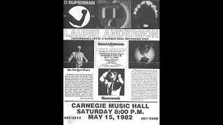 Laurie Anderson LIVE  Carnegie Music Hall 05 15 1982 [upl. by Gamber969]