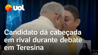 Prefeito de Teresina dá cabeçada em candidato do Psol durante debate na Band PI [upl. by Naginnarb477]