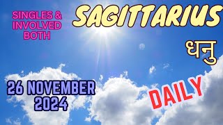 Sagittarius  Daily Love Tarot Reading  26 November 2024  Hindi [upl. by Ayotl603]