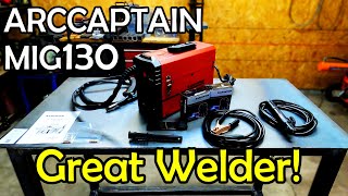 New Arccaptain MIG 130 Flux core Welder Awesome DIY Welding Unit [upl. by Notlem836]