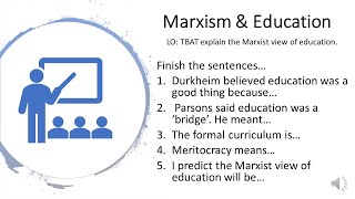 3 Marxism and education [upl. by Nicolella234]