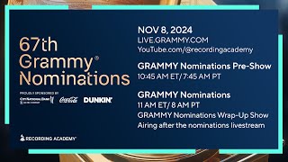 The 2025 GRAMMY Nominations Will Be Announced Friday Nov 8 2024 Save The Date [upl. by Clementina]