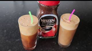 How to Make Cold Coffee  Iced Nescafe Frappe  AampA Homemade [upl. by Henley320]