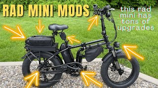 Modded RadMini including Dual Batteries Bafang 750W Motor and Huge Light [upl. by Asteria]