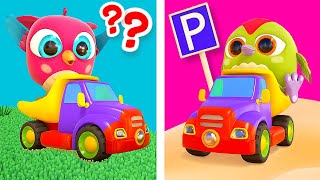 Baby cartoons for kids amp Hop Hop the owl full episodes Street vehicles Cars and trucks [upl. by Llenet132]