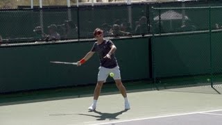 Roger Federer Forehand In Super Slow Motion 6  Indian Wells 2013  BNP Paribas Open [upl. by Kreager904]