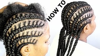 HOW TO DO SIMPLE CORNROW BRAIDS [upl. by Collayer770]