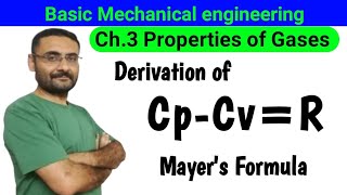 CpCvR Proof  Mayers Formula Derivation  Properties of Gases  BME  1st Year [upl. by Naro]