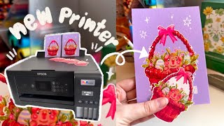 Printing Art Prints amp Stickers with My New EPSON ET2850 Printer for the First Time✨studiovlog [upl. by Lubow]