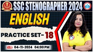 SSC Stenographer 2024  SSC Stenographer English Practice Set 18  English By Kiran Mam [upl. by Dodi]