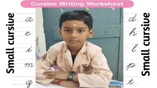 small cursive writingukg student own handwriting small cursive writing myson alphabet smallcursive [upl. by Swift]