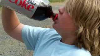 kid drinking the diet coke after mentos [upl. by De Witt]