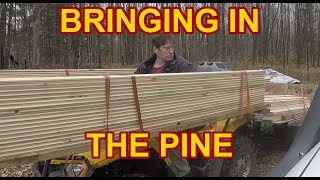 Bringing my pine TampG to my Off Grid Cabin [upl. by Rollie]