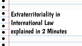 Extraterritoriality Meaning in Hindi and Urdu  Extraterritoriality in International Law [upl. by Ssyla]