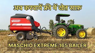 John deere 5075 e 4x4 crde with Maschio round bailer  Exsetu paddy waste management [upl. by Ainimre781]