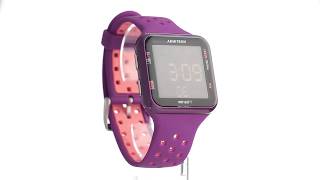 Armitron Digital Chronograph Square Dial Watch with Purple Resin Strap amp Pink Accents 408417PUR [upl. by Nace898]