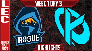 RGE vs KC Highlights  LEC W1D3 Summer 2024  Rogue vs Karmine Corp Week 1 Day 3 [upl. by Procter]