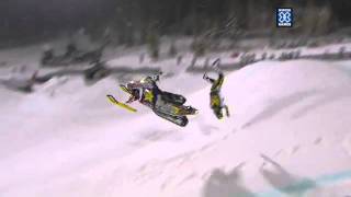 scariest freestyle snowmobile crash ever [upl. by Annadal]