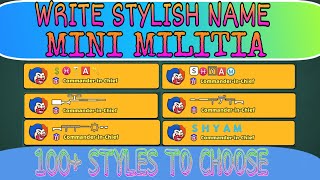 MINI MILITIA STYLISH NAME  HOW TO WRITE STYLISH NAME [upl. by Sudnak]