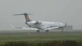 Landing Lufthansa CRJ900 schiphol polderbaan [upl. by Ahseat]