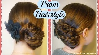 Prom Hairstyles Triple Lace Braid Updo [upl. by Shulamith]