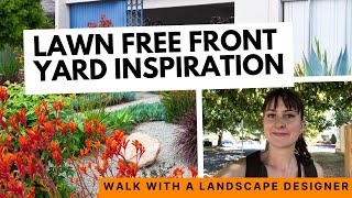 Finding Lawn Free Front Yard Inspiration 🪴 Walk with a landscape designer [upl. by Maze]