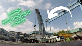 Liebherr LTM1500  81 Loading Counterweights For Maintenance  Timelapse [upl. by Eboh]