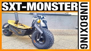 SXT MONSTER UNBOXING 50kmh  2000 Watt Escooter Eroller Aufbau Anleitung Test DEUGER [upl. by Champagne]