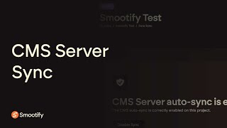 CMS Server Sync  Webflow amp Shopify connected Smootifyio [upl. by Plate75]