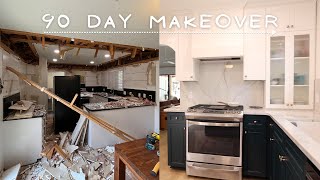 DIY EXTREME HOME MAKEOVER 90 Day Transformation  Kitchen Living Room Dining Room Bathroom [upl. by Ajad]