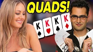 6 Times QUADS Hit on Poker Night  Insane Poker Hands [upl. by Nahtanhoj]