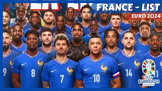 Players Called Up by France for Euro 2024 Complete List [upl. by Zinck]