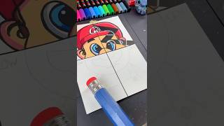 Drawing Mario in 4 different Styles with Posca Markers 😳😉 shorts [upl. by Fabrianna148]