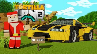 MI NUEVA CASA COCHE  Minecraft TortillaLand 2 3 [upl. by Akinert567]