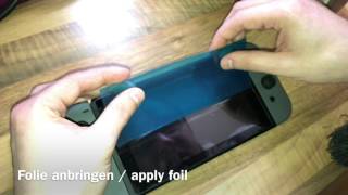 Nintendo Switch Schutzfolie anbringen Anleitung how to apply screen protector DIY [upl. by Kcinnay]