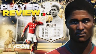 24M DE COINS SERÁ QUE VALE TUDO ISSO  EUSÉBIO 94  ICON MOMENTS  PLAYER REVIEW I FIFA 22 UT [upl. by Mctyre]