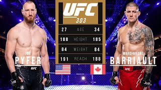 JOE PYFER vs MARCANDRE BARRIAULT FULL FIGHT UFC 303 [upl. by Llerehc]