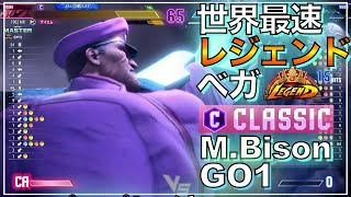 スト6 ランクマ 1位 ベガ（GO1） VS 豪鬼 ケン 豪鬼 Bison VS AKUMA KEN マスター MASTER レジェンド LEGEND [upl. by Annail]